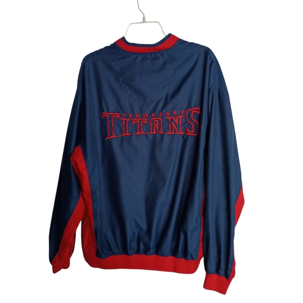 NFL =Blue and Red Titans Pullover Jacket - Size Large - Picture 3 of 4